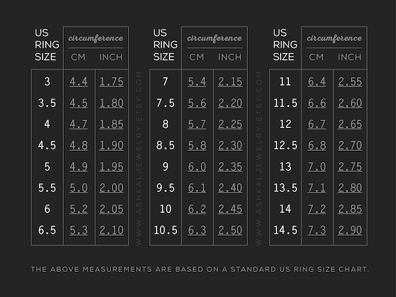 Etsy Ring Size Chart