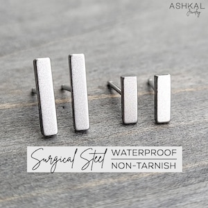 Surgical steel bar earrings sale