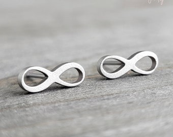 Infinity Surgical Steel Stud Earring • Dainty Hypoallergenic Infinity Earring • Minimalist Infinity Stainless Jewelry • Infinity Love Symbol