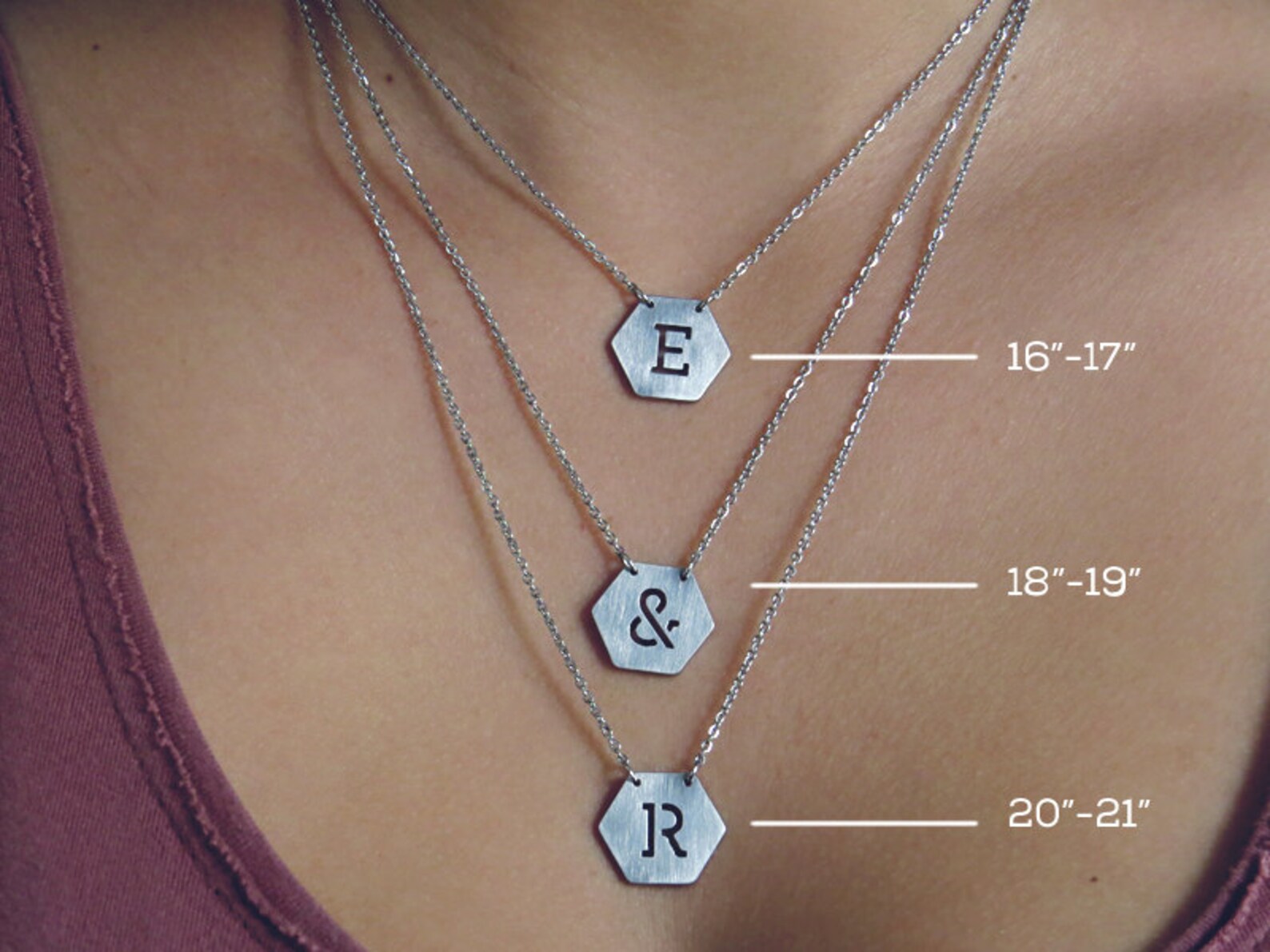 Stainless Steel Initial Necklace / Personalized Initial Etsy