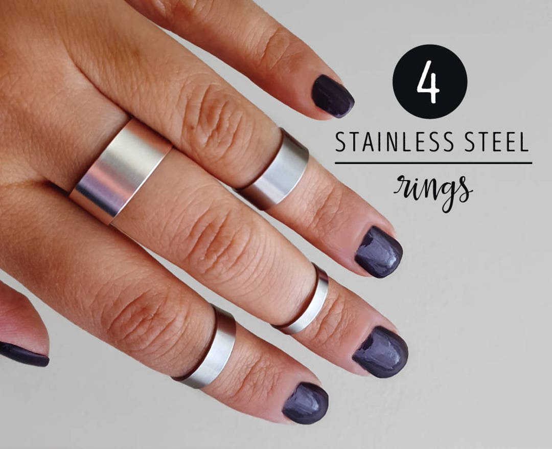 Knuckle Rings Set / Set 4 Midi Rings / Ring Band Set for - Etsy