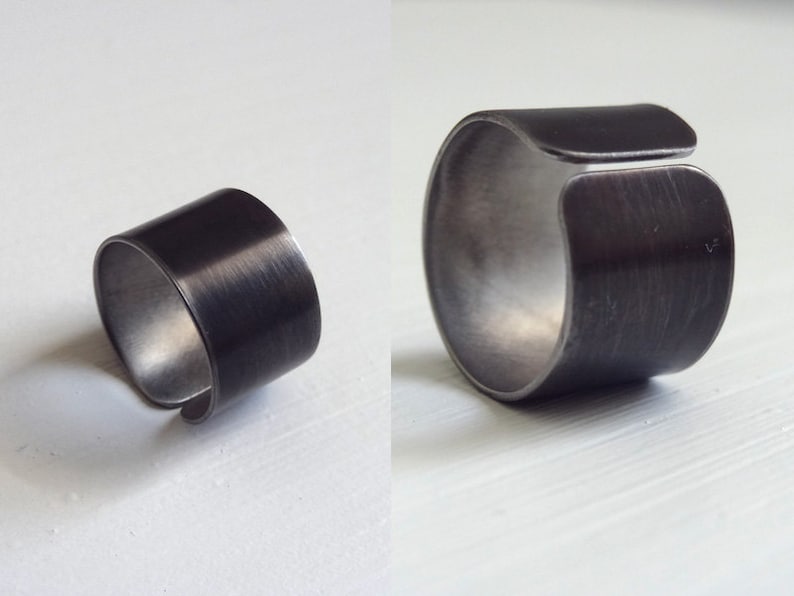 Wide Black Knuckle Ring Black Above the Knuckle Ring Wide Etsy