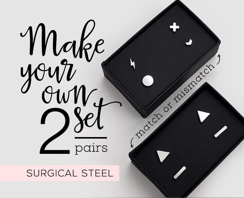 Surgical steel stud earring cheap sets