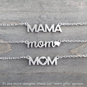 Mama Necklace Gift for Mother's Day Stainless Steel Silver Necklace Gift for New Mother Dainty Minimalist Mama necklace Mom gifts image 7