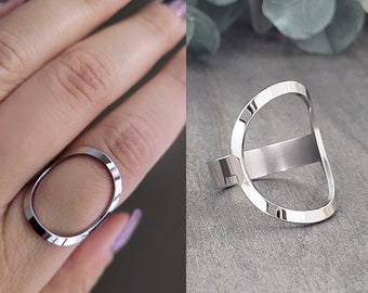 Oval ring / Circle ring / Stainless Steel Oval shape ring / Stainless steel jewelry / Everyday ring / Waterproof ring / Tarnish free jewelry