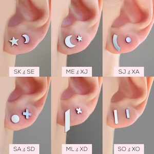 Stud Earring Set Surgical Steel Minimalist Earrings for Everyday Nickel free Earrings for Sensitive Ears Simple Earrings for stacking image 7