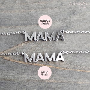 Mama Necklace Gift for Mother's Day Stainless Steel Silver Necklace Gift for New Mother Dainty Minimalist Mama necklace Mom gifts image 2