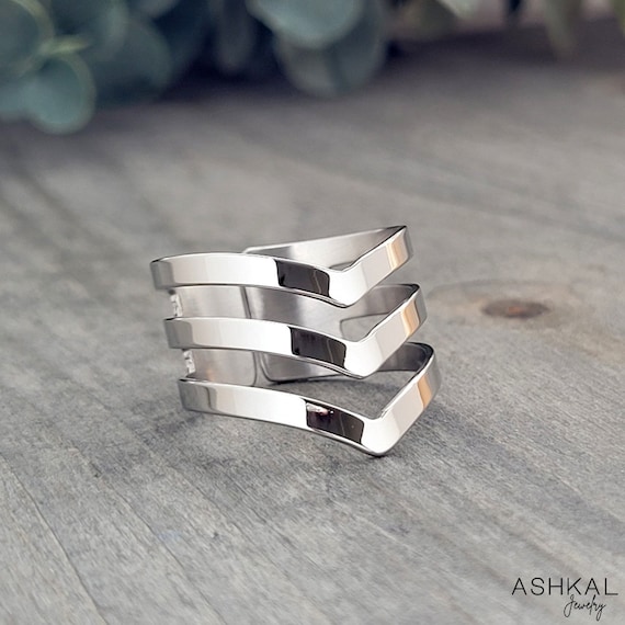 Etsy chevron ring deals