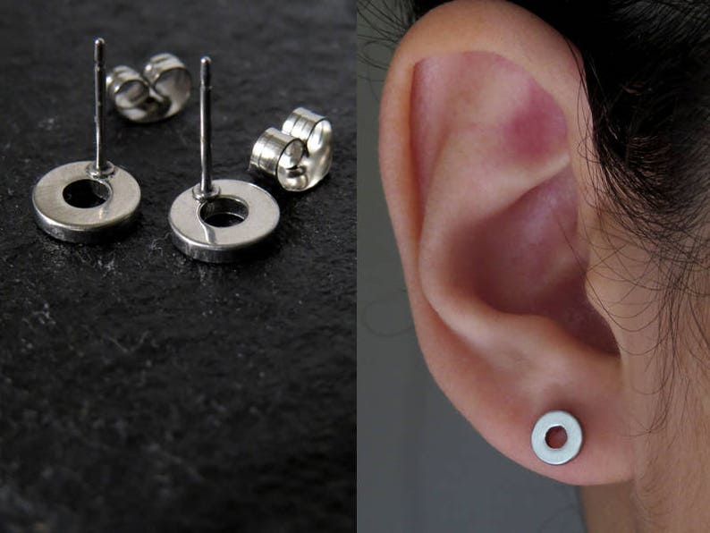 Open Circle Earrings / Circle Post Earrings / Circle Frame Etsy