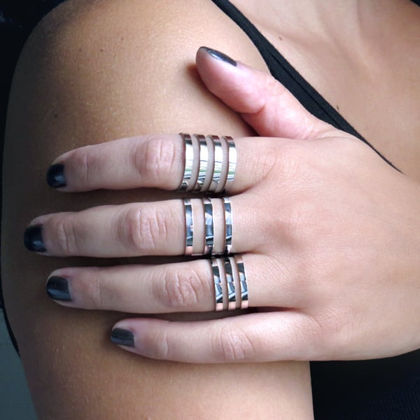 LINES Statement ring / 316L stainless steel ring / mirror finish / stripes ring / edgy cuff ring / geometric ring / minimalist ring Ashkal