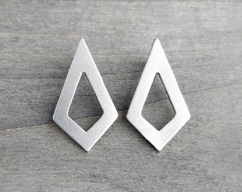 Diamond Shape Earrings • Geometric Stud Earrings • Rhombus Earrings • Lightweight Earrings • Gift Under 25 • Holiday Gift