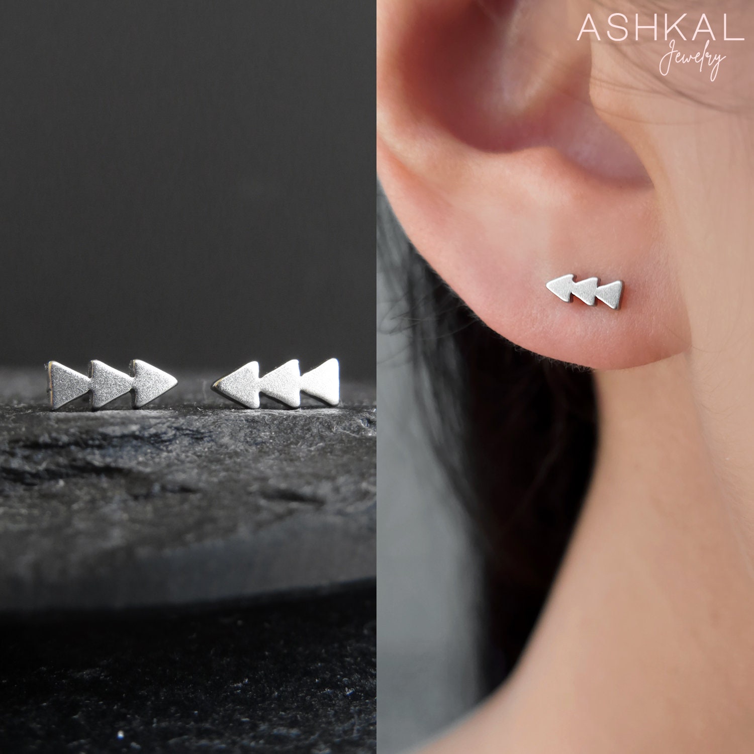 【Sup】Triple Arrow Star Earring Curved Cody Sanderson Arrow Star Curved Earring - Native Feather