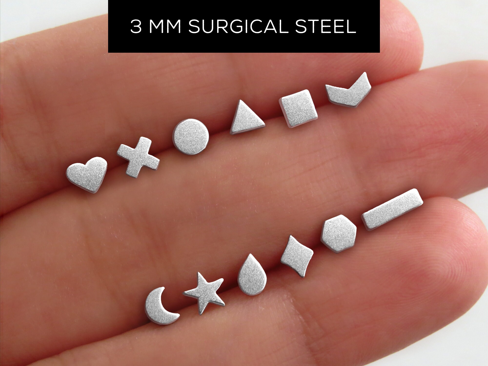 X-small dainty Stud Earrings / second hole earring / mismatched earri…