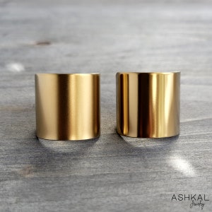 Statement Ring Gold Stainless Steel ring | long gold cuff ring | Edgy ring | Ashkal Jewelry | Gold stainless steel jewelry
