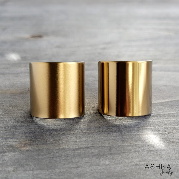 Statement Ring Gouden roestvrijstalen ring | lange gouden manchetring | Edgy ring | Ashkal-sieraden | Gouden roestvrijstalen sieraden