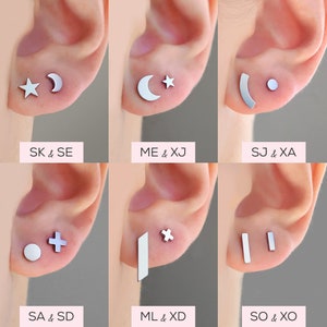 Surgical Steel Stud Earrings Set Hypoallergenic Earrings for Sensitive Ears Mix and Match Stud Earrings Minimalist Earrings image 5