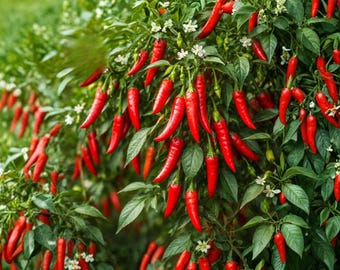 60 Thaise peperzaden, heirloom chili non-ggo paprikazaden voor opplant, moestuinzaden