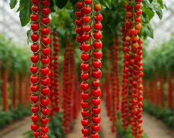 150 semi di pomodorini ciliegino Sweetie, varietà a cascata, ideale per cesti appesi, vasi e orti domestici.