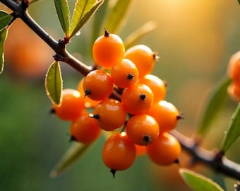 50 Sea Buckthorn Seeds, Hardy Fruiting Shrub for Planting, Seaberry Hippophae rhamnoides