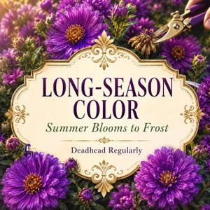 Purple Gem Marigold blooming through summer with regular removal of faded flowers.