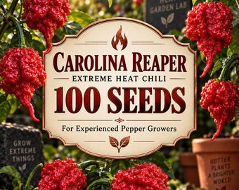 Carolina Reaper Pepper Seeds, Capsicum Chinense for Planting, Super Hot Chili Vegetable Garden