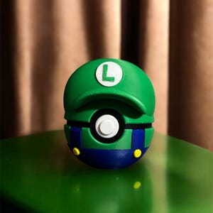 Luigi Pokeball Figurine: Gaming Nostalgia Collectible