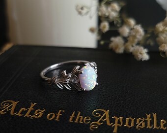 Blooming Ivy Opal Ring Sterling Silver
