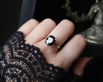 Void - Cubic Zirconia Onyx Ring - Sterling Silver Ring