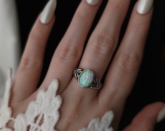 Butterfly Opal Ring Sterling Silver