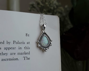 Matilda Opal Gem Necklace Sterling Silver