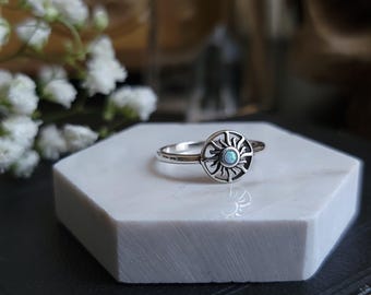 Sunburst Opal Ring - Sterling Silver