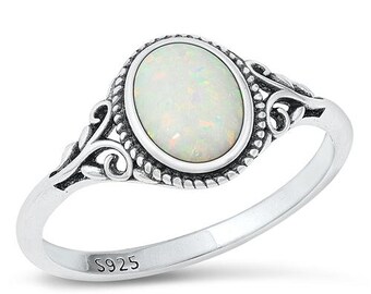 Eleanor Opal Ring Sterling Silver
