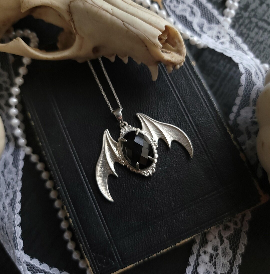 Lilith - Sterling Silver Batwing Frame Pendant - Etsy
