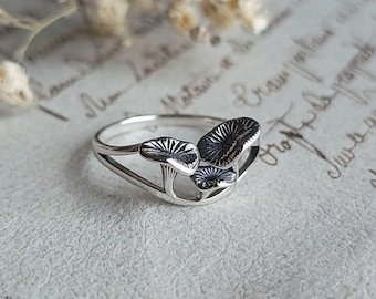 Chanterelle Mushroom Ring Sterling Silver