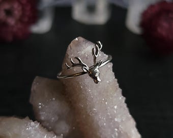 The Hunt Stag Ring - Sterling Silver Deer Ring