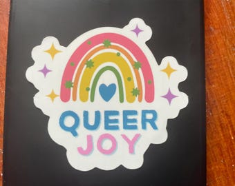 Queer Joy Vinyl Sticker: LGBTQ+ Pride Activist Decal