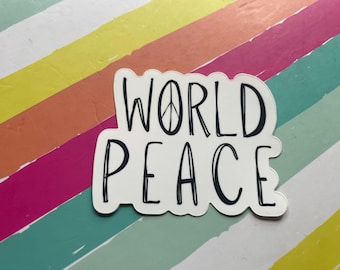 Pegatina del símbolo de la paz mundial: vinilo troquelado antibélico