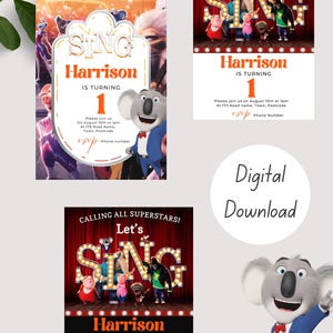 Sing the Musical Birthday Invitation | Editable & Printable | Digital Download | Kids Party Invite | Personalised PDF