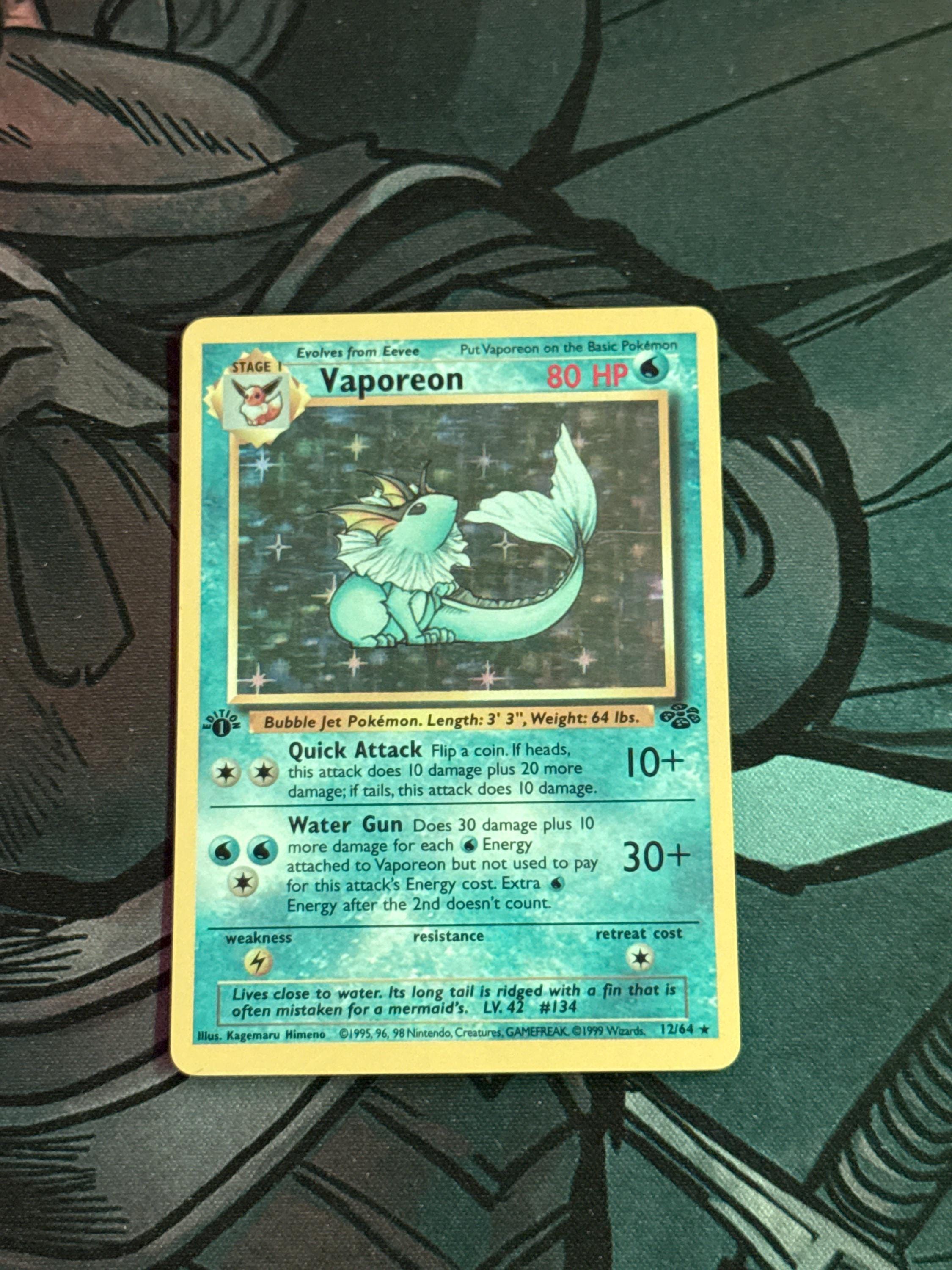 ancient mew card pokemon 2000 1999 Pokémon Jungle Vaporeon 28/64 CGC 7.5 Near Mint+ – Oblivion  Collectibles main image 0