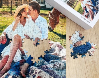 Personalized Photo Puzzle: Custom Jigsaw Puzzle 120/300/500/1000 Pieces, Puzzle from Your Picture, Gift for Him Her Couples Adults