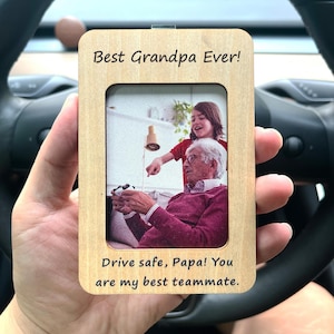 Car Visor Clip, Drive Safe Visor Clip, Custom Car Photo Frame, Personalized Gifts for Grandpa, Drive Safe Visor Clip, Car Photo Decor