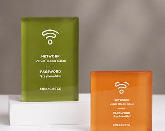 Custom WiFi QR Code Sign, Acrylic Internet Password Sign for Airbnb, Home, Office, Salon, Business
