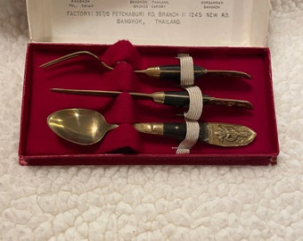Thai Bronze Appetizer Cutlery Set