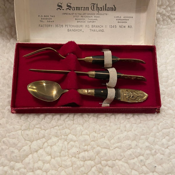 Thai Bronze Appetizer Cutlery Set