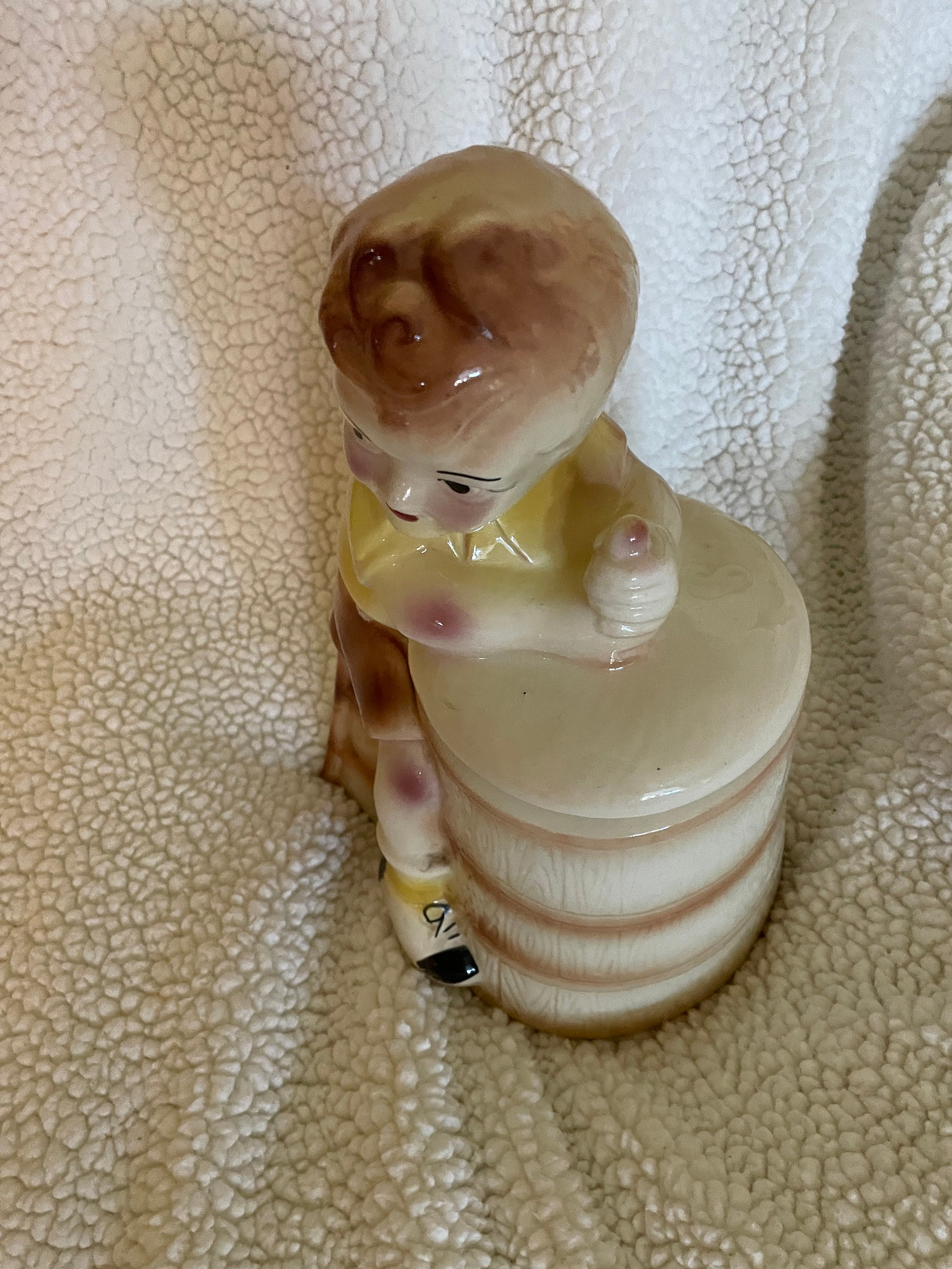 Cookie Jar, Boy Churning Butter, Vintage Etsy