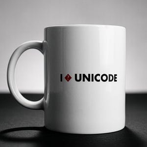 Jag [brustet hjärta] Unicode-mugg | Programmerare-kaffekopp | Kodningsfel-utvecklare-gåva