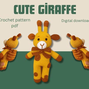 Giraffe Häkelanleitung pdf Digitaler Download Süße Puppe Baby Shower Geschenk Kinderzimmer Dekor Kinder Spielzeug