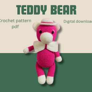 Amigurumi Teddy Bear Crochet Pattern: Easy Plush Toy DIY PDF Download