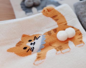 Butt Socks | Cat Butt Socks For Women | Funny Cat Lover Gift | 3D Tail Design | Cute Crew Socks | Gift Idea | Pet Stocking