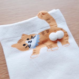 Butt Socks | Cat Butt Socks For Women | Funny Cat Lover Gift | 3D Tail Design | Cute Crew Socks | Gift Idea | Pet Stocking image 8